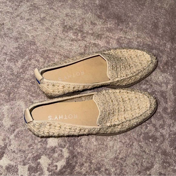 Rothy's Women’s 8 The Lug Loafer Snowcap Bouclé Cream Slip On Shoes - Picture 3 of 6